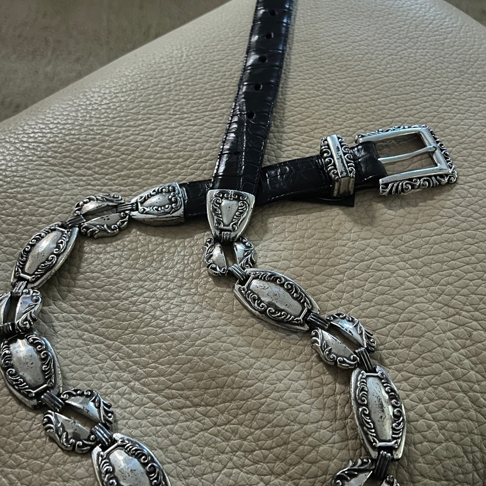 Brighton Black Belt with Silver Buckle
